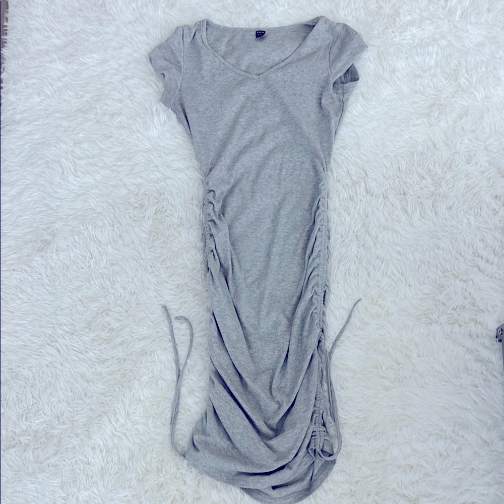 SHEIN Gray Sheath Midi Dress with Cap Sleeves - Picture 1 of 4